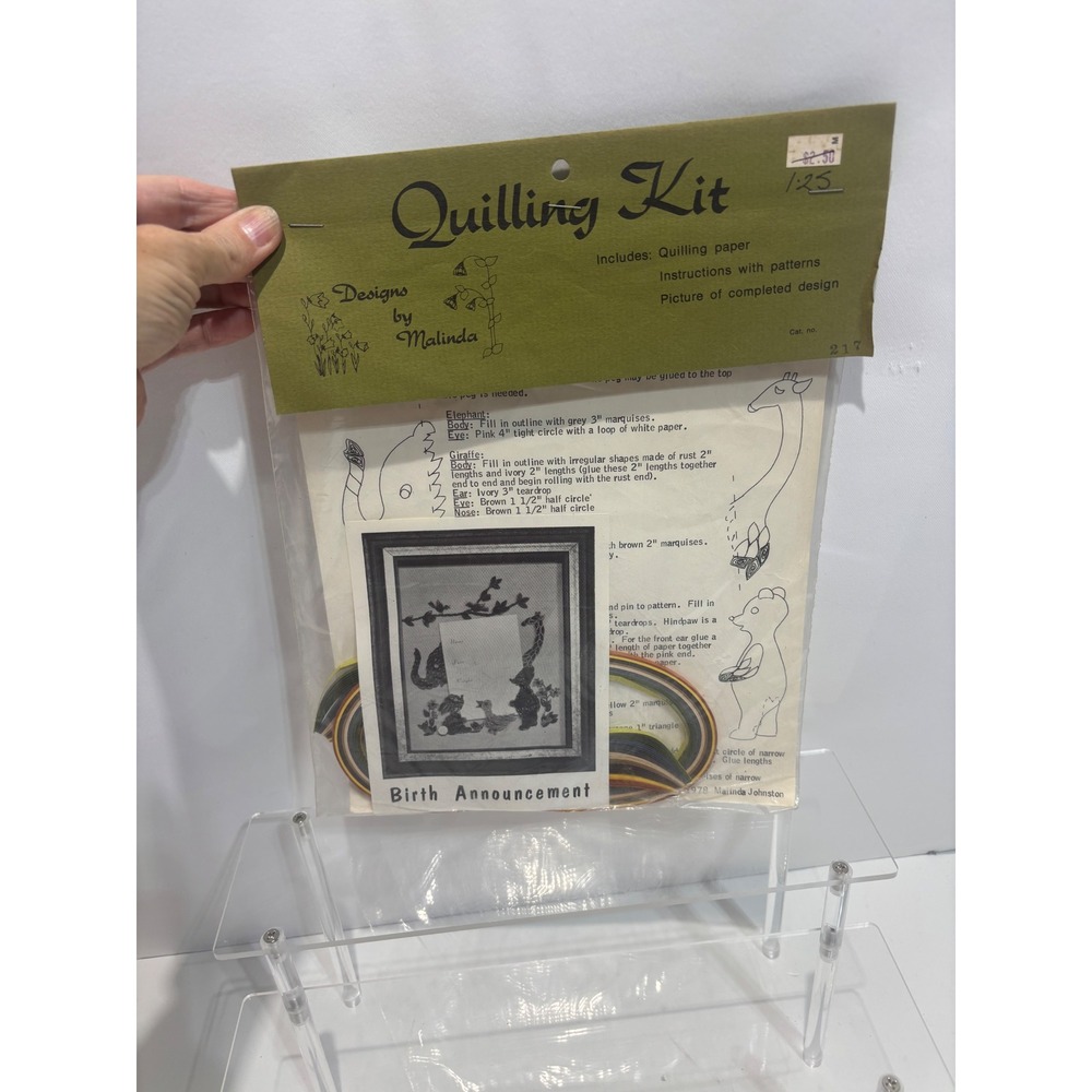 Designs by Malinda Quilling Kit OS Multi Birth Announcement 1978 Vintage